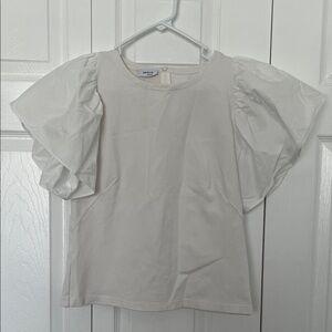 Akris Punto White Blouse with Puff Sleeves